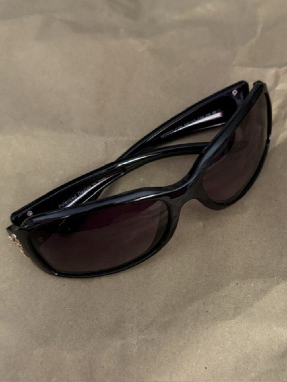 LVIOE Black Polarized Butterfly Sunglasses | Gold Butterfly Hinge Accents